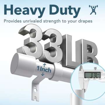 IFELS Heavy Duty Curtain Rods for Windows 28 to 48 Inch, 1 Inch White Curtain Rods for Outdoor, Farmhouse, Bedroom, Kitchen, Living Room, Adjustable Easy Install Curtain Rods (A2,White,30"-60")