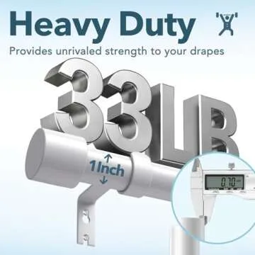 IFELS Heavy Duty Curtain Rods for Windows 28 to 48 Inch, 1 Inch White Curtain Rods for Outdoor, Farmhouse, Bedroom, Kitchen, Living Room, Adjustable Easy Install Curtain Rods (A2,White,30"-60")