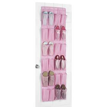 Whitmor 24 Pocket Over the Door Shoe Organizer - Pink