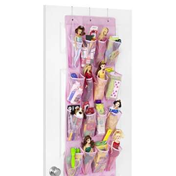 Whitmor 24 Pocket Over the Door Shoe Organizer - Pink