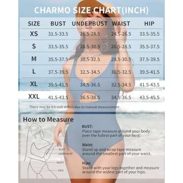 Charmo Ribbed Cutout One Piece Bathing Suit for Womens High Cut Padded Monokini Slimming Swimsuit Black L