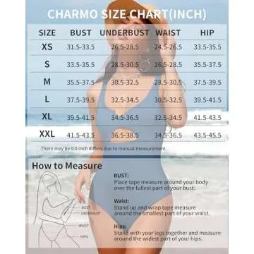 Charmo Ribbed Cutout One Piece Bathing Suit for Womens High Cut Padded Monokini Slimming Swimsuit Black L