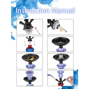 12 Inch 2 Hose Hookah Set with Modern Glass Vase