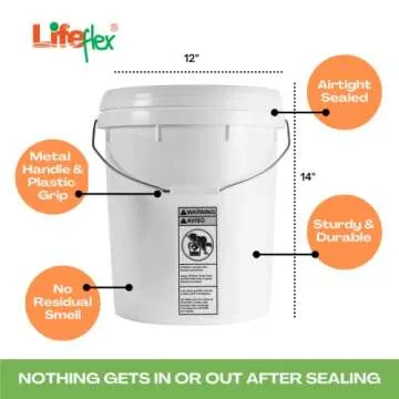 LifeFlex 5 Gallon Bucket - Durable Food-Grade Storage Solution