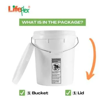 LifeFlex 5 Gallon Bucket - Durable Food-Grade Storage Solution