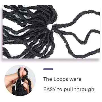 Niseyo Faux Locs Crochet Hair 24 Inch Soft Locs, 6 Packs Long Crochet Locs Pre Looped Crotchet Straight Synthetic Hair Extensions (24 Inch, 1B/Natural Black)