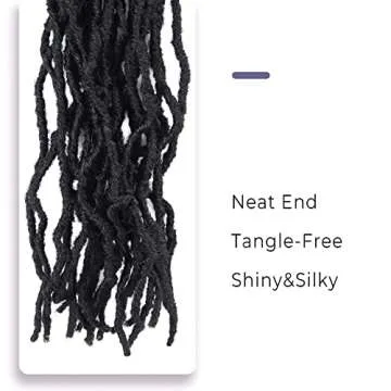 Niseyo Faux Locs Crochet Hair 24 Inch Soft Locs, 6 Packs Long Crochet Locs Pre Looped Crotchet Straight Synthetic Hair Extensions (24 Inch, 1B/Natural Black)
