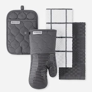 KitchenAid Quilted Oven Mitt and Pot Holder Set Heat Resistant
