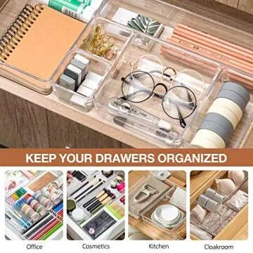 16pcs Makeup Organizer with Non-Slip Design for Clear Storage
