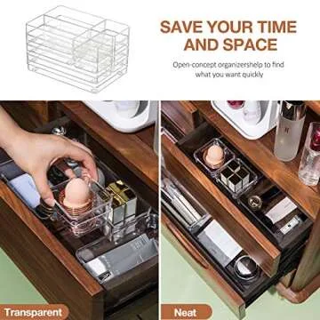 16pcs Makeup Organizer with Non-Slip Design for Clear Storage