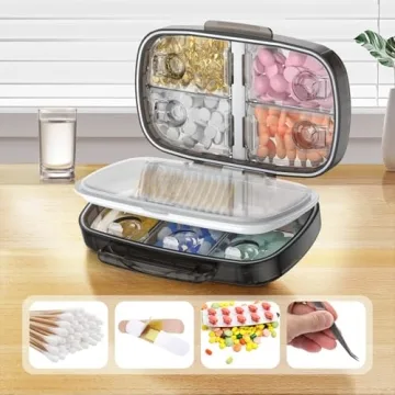 Wangculiao Travel Pill Organizer with Airtight Design for Easy Use