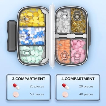Wangculiao Travel Pill Organizer with Airtight Design for Easy Use