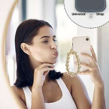 Luckyvestir Phone Wrist Strap, Beaded Phone Lanyard Wrist Strap Y2k Phone Charm Aesthetic with Phone...