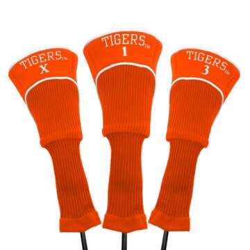 Team Golf NCAA Clemson Tigers Contour Golf Club Headcovers (3 Count) Numbered 1, 3, & X, Fits Oversi...