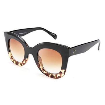 FEISEDY Retro Oversized Square Horn Sunglasses - Bold Fashion Statement