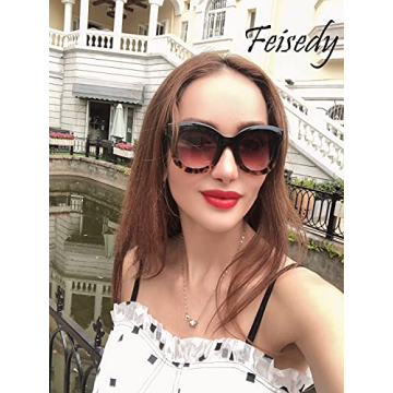 Stylish FEISEDY Retro Oversized Sunglasses for Women