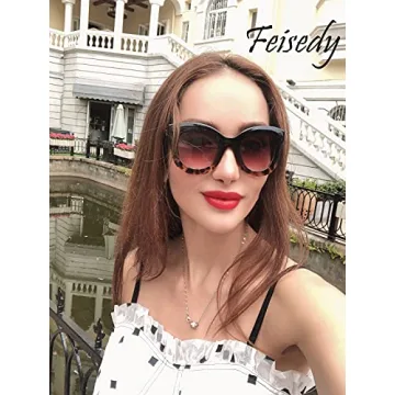 Stylish FEISEDY Retro Oversized Sunglasses for Women