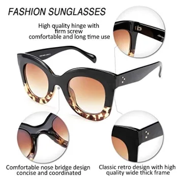 Stylish FEISEDY Retro Oversized Sunglasses for Women