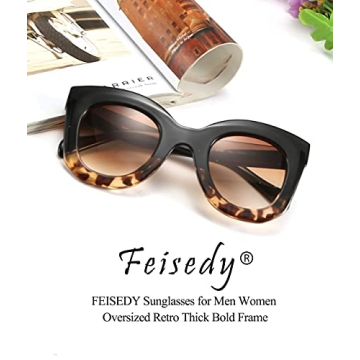 Stylish FEISEDY Retro Oversized Sunglasses for Women
