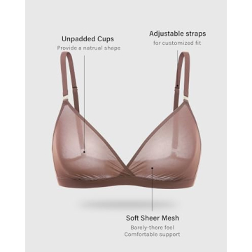 INLYRIC Sheer Triangle Bralettes - Comfortable No Padding Bras