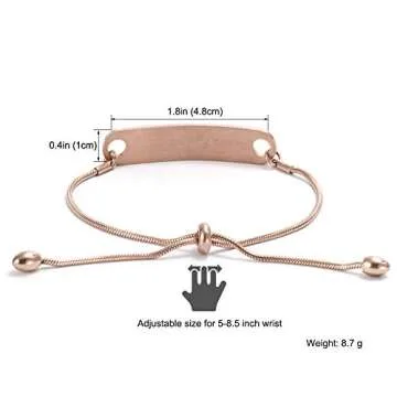 BAIYI HOPE Personalized Rose Gold Medical Alert ID Bracelets for Women Custom Adjustable Chain Emerg...