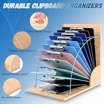 GKOKG 2Pack Clipboard Holder Organizer for Home Office