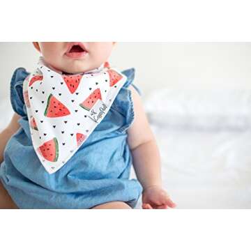 Copper Pearl Baby Bandana Bibs - 4 Pack Soft Cotton Baby Bibs for Drooling and Teething, Absorbent Drool Bibs for Baby Girl and Boy, Adjustable to Fit Newborns to Toddlers, Tons of Styles (Georgia)