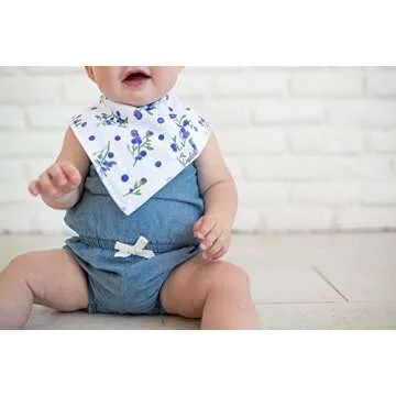 Copper Pearl Baby Bandana Bibs - 4 Pack Soft Cotton Baby Bibs for Drooling and Teething, Absorbent Drool Bibs for Baby Girl and Boy, Adjustable to Fit Newborns to Toddlers, Tons of Styles (Georgia)