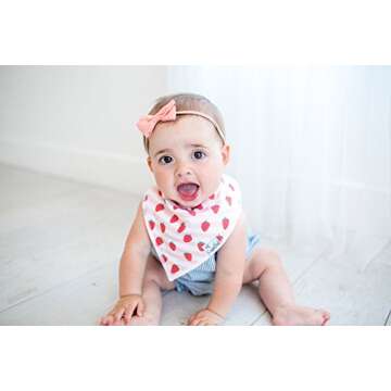 Copper Pearl Baby Bandana Bibs - 4 Pack Soft Cotton Baby Bibs for Drooling and Teething, Absorbent Drool Bibs for Baby Girl and Boy, Adjustable to Fit Newborns to Toddlers, Tons of Styles (Georgia)