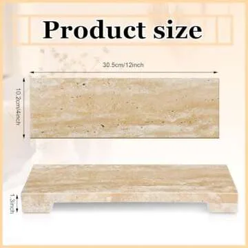 Newtay Travertine Footed Charcuterie Board - Elegant Serving Tray