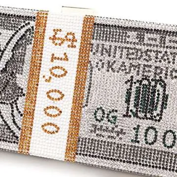 Covelin Dollar Clutch Purse Rhinestone Evening Handbag