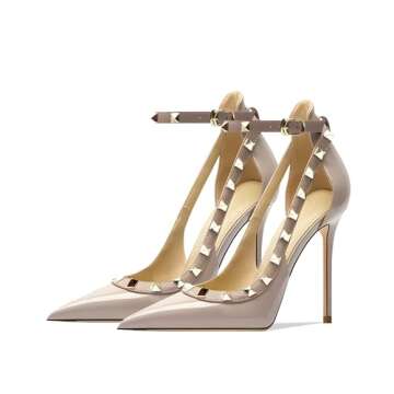 Qunvngutui Women’s Pointed-Toe High Heels in Deep Nude