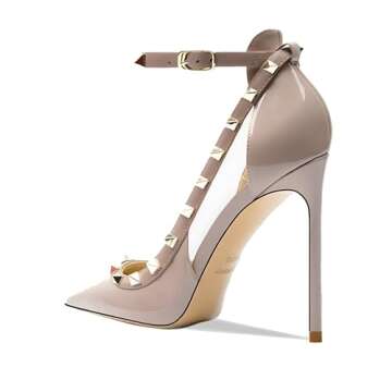 Qunvngutui Women’s Pointed-Toe High Heels in Deep Nude