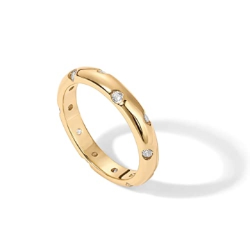 PAVOI 14K Gold Plated Cubic Zirconia Ring for Women