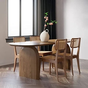 homary 70.9" Japandi Oval Dining Table for 6, Modern Solid Wood Dininer Table for Dining Room, Kitch...