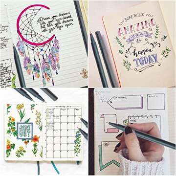 Taotree 18 Fineliner Color Pens Set, Fine Line Colored Sketch Writing Drawing Pens for Journal Planner Note Taking and Coloring Book, Porous Fine Point Pens Markers, Great for Art Crafts Scrapbooks