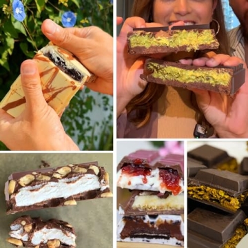 BABORUI 6 Cavities Chocolate Bar Mold with 100 Bags