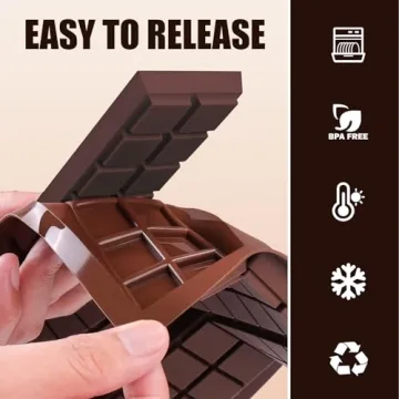 BABORUI 6 Cavities Chocolate Bar Mold with 100 Bags