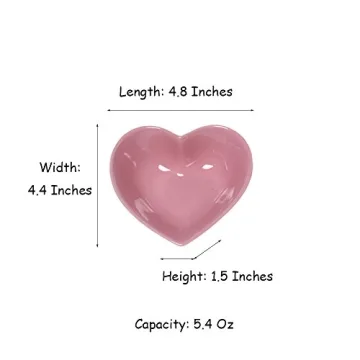 Cute and Functional Heart-Shaped Ceramic Bowls Set