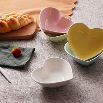 Cute and Functional Heart-Shaped Ceramic Bowls Set