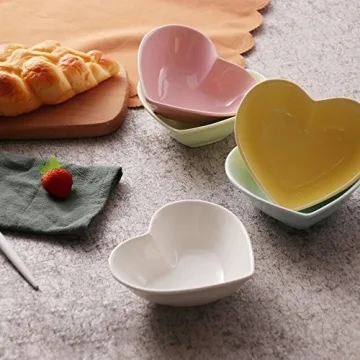 Cute and Functional Heart-Shaped Ceramic Bowls Set