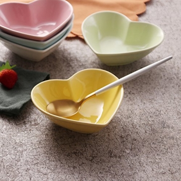 Cute and Functional Heart-Shaped Ceramic Bowls Set