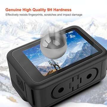 [6pcs] Screen Protector for GoPro Hero 11/Hero 10/Hero 9, Ultra Clear Tempered Glass Screen Protector + Lens Protector + Small Front Screen Protector for GoPro 11 GoPro 10 GoPro 9 Black