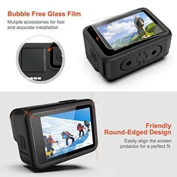 [6pcs] Screen Protector for GoPro Hero 11/Hero 10/Hero 9, Ultra Clear Tempered Glass Screen Protector + Lens Protector + Small Front Screen Protector for GoPro 11 GoPro 10 GoPro 9 Black