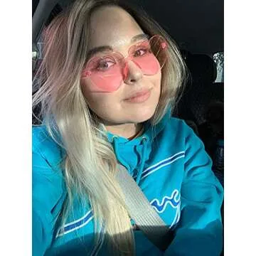 FEISEDY Trendy Rimless Heart Sunglasses Pack For Parties