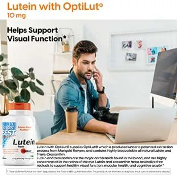 Doctors Best Lutein with OptiLut, Supports Eye Health, Non-GMO, Gluten Free, Soy Free, Vegan 120 Veggie Caps