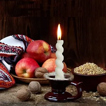 Elegant White Spiral Twisted Taper Candles - Set of 4