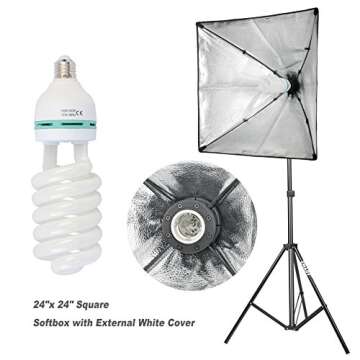 EMART 2000W Photography Video Studio Lighting Kit, Softbox Umbrella Continuous Photo Lighting, 8.5 x 10 Feet Backdrop Stand Support System, 3 Muslin Backdrops