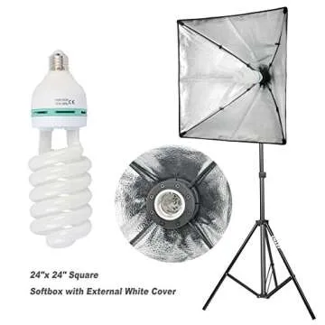EMART 2000W Photography Video Studio Lighting Kit, Softbox Umbrella Continuous Photo Lighting, 8.5 x 10 Feet Backdrop Stand Support System, 3 Muslin Backdrops