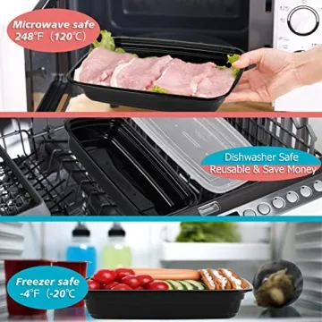 Durable Meal Prep Containers, 26 oz - 50 Pack for Healthy Meal Prep